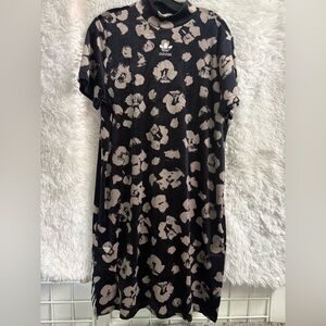 Adidas women velvet Black and Tan Floral Dress